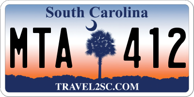 SC license plate MTA412