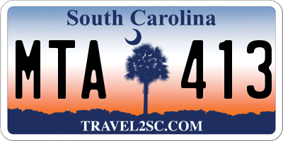 SC license plate MTA413