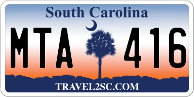 SC license plate MTA416