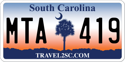 SC license plate MTA419