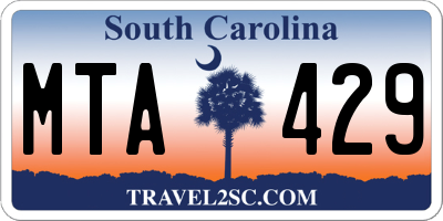 SC license plate MTA429