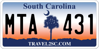 SC license plate MTA431