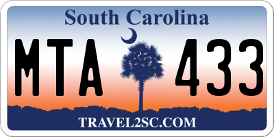 SC license plate MTA433