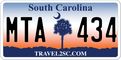 SC license plate MTA434