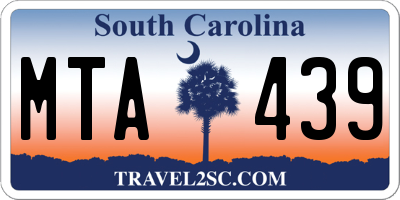 SC license plate MTA439