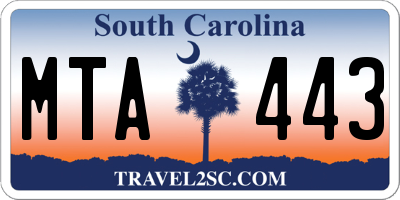 SC license plate MTA443