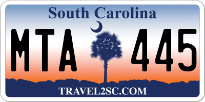 SC license plate MTA445