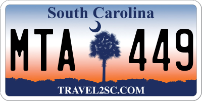 SC license plate MTA449