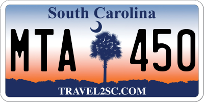 SC license plate MTA450