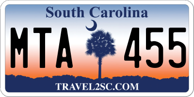 SC license plate MTA455