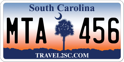 SC license plate MTA456