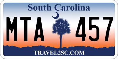 SC license plate MTA457