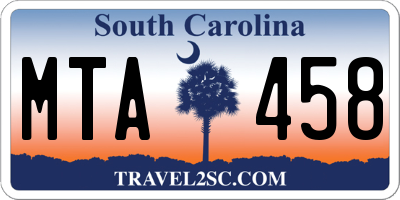 SC license plate MTA458