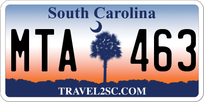 SC license plate MTA463