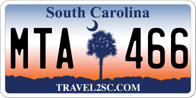 SC license plate MTA466