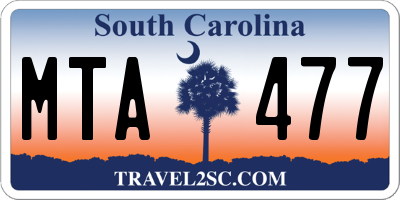SC license plate MTA477