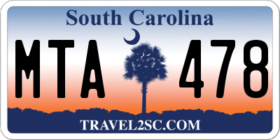 SC license plate MTA478