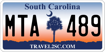 SC license plate MTA489