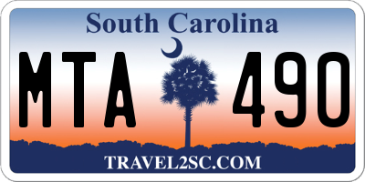 SC license plate MTA490