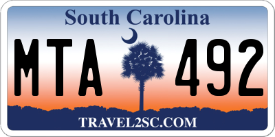 SC license plate MTA492