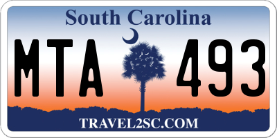 SC license plate MTA493