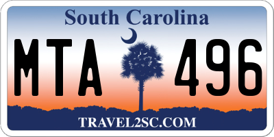 SC license plate MTA496