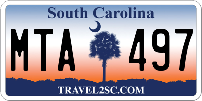 SC license plate MTA497