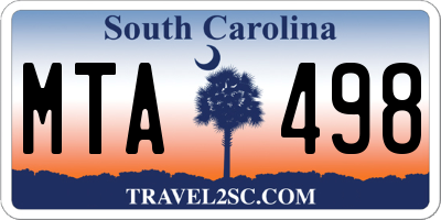 SC license plate MTA498