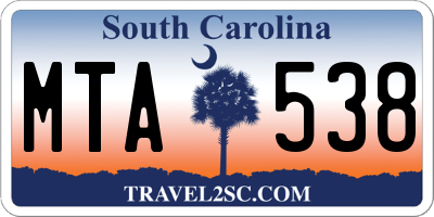 SC license plate MTA538