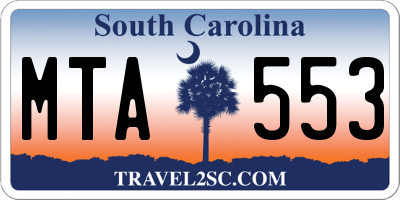 SC license plate MTA553