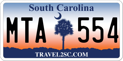 SC license plate MTA554