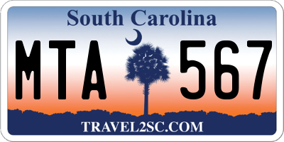 SC license plate MTA567