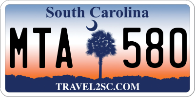 SC license plate MTA580