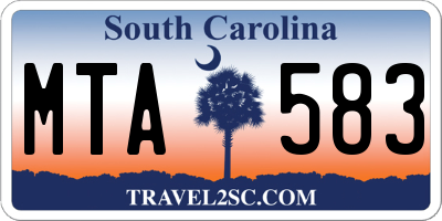 SC license plate MTA583