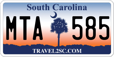 SC license plate MTA585