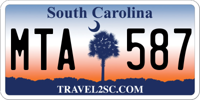 SC license plate MTA587
