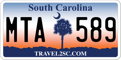 SC license plate MTA589