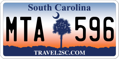 SC license plate MTA596