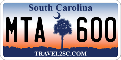 SC license plate MTA600