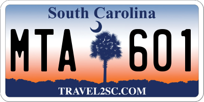 SC license plate MTA601
