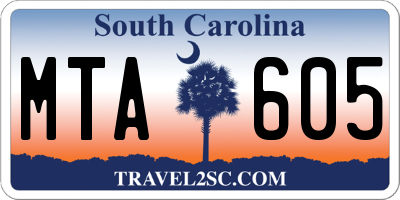 SC license plate MTA605