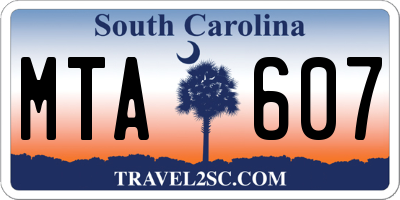 SC license plate MTA607