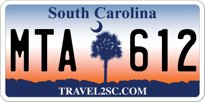 SC license plate MTA612