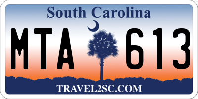 SC license plate MTA613