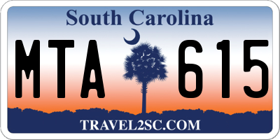 SC license plate MTA615