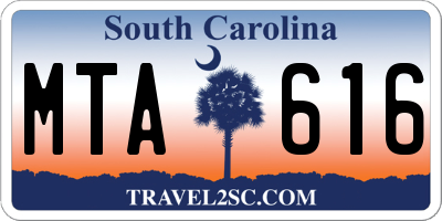SC license plate MTA616