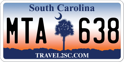 SC license plate MTA638