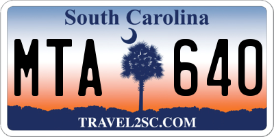 SC license plate MTA640