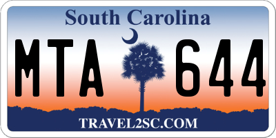 SC license plate MTA644