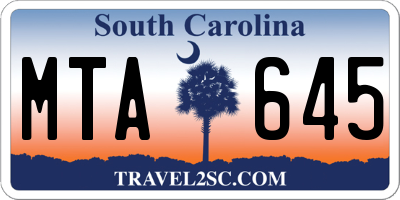 SC license plate MTA645
